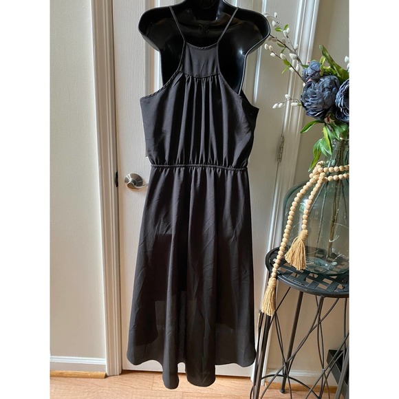 Sleeveless High Low Dress 12 Black Cocktail Summer by Bisou Bisou NEW - Picture 4 of 6